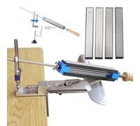 Goshyda di Affilatura Guidata, Strumento Professionale per Affilare in Lega di Alluminio con 4 Pietre Diamantate Grana 150 400 800 2000 per Lame Cucina e Esterno (Con 4 pietre diamantate)