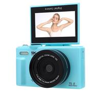 Goshyda Fotocamera Digitale 5k, Fotocamere Digitali da 75 MP per Fotografia, Telecamera Vlogging WiFi con Schermata a Fogli Mobili da 3 "a 180 ° e Luce di Riempimento a LED, Zoom 18x,