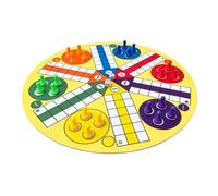 Goshyda Grande Gioco da Tavolo Ludo a 6 Giocatori, Set di Scacchi Volanti Interattivi con Tappetino in Gomma, Gioco Portatile per Feste in Famiglia per Bambini e Adulti (Altezza 23 mm Diametro 16 mm)