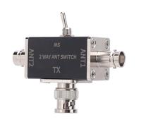 Goshyda Interruttore Antenna, Interruttore Antenna BNC a 2 Vie con 1 Ingresso 2 Uscite, Conversione Manuale dell'Antenna per HF VHF, Gestione Ad Alta Potenza 100 W 0-50 MHz, Lega di Alluminio con