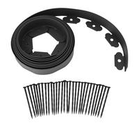 Goshyda Kit Bordo per Prato in PE da 5 M, Bordo da Giardino Flessibile Senza Scavi con 15 Punte a Spirale, Bordo Orizzontale Facile da Piegare per Giardino e Villa Fai da Te (5 cm*5 cm*5 m)