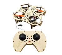 Goshyda Kit Modello Drone in Legno Fai-da-Te STEM 3D Building Blocks Quadcopter con Una Chiave di Decollo Arresto di Emergenza 3 Impostazioni di velocità Giocattolo Volante RC Educativo