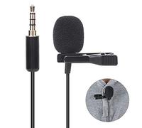 Goshyda Microfono lavalier, mini microfono portatile per colloquio, registrazione intervista, microfono per computer portatile