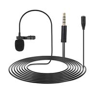 Goshyda Microfono Portatile da 3,5 Mm, Microfono Lavalier con Doppio Risvolto da 1,5 M con Pickup Omnidirezionale, per Interviste e dal Vivo