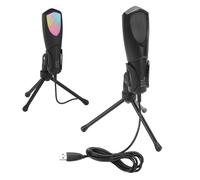 Goshyda Microfono USB da Gioco per PC, Microfono per Computer a Condensatore RGB con Supporto per Treppiede Regolabile, Cancellazione del Rumore, per la Registrazione di Podcast in