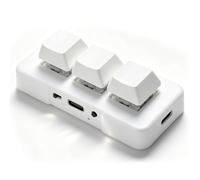 Goshyda Mini Tastierino a 3 Tasti, Tastierino Meccanico Programmabile Bluetooth Cablato USB, Tastiera Macro da Gioco Personalizzabile Portatile, per il Funzionamento del Gioco su PC (WHITE)