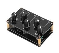 Goshyda Mixer Passivo a 4 Canali, Mixer di Linea Mini Stereo a 4 Canali, con 4 Ingressi Stereo e 1 Uscita Stereo, per Controllo Esteso di Missaggio, Strumenti di Missaggio, Lettori CD,