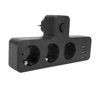 Goshyda Multipresa con Adattatore A 3 Prese con Porte USB e Porta TIPO C, Interruttore, Splitter con Presa Compatta per, 2500 W, 16 A, Materiale PC