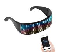 Goshyda Occhiali Luminosi a LED, Occhiali LED Bluetooth Personalizzabili Occhiali Luminosi RGB con Controllo APP, Supporto per Immagini di Animazione Graffiti di Testo, per Feste di
