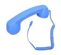 Goshyda Ricevitore Telefonico retrò di Tipo C Ricevitore per Telefono Cellulare Portatile Cablato Vintage con Microfono Altoparlante per Riunioni di Videoconferenze su Smartphone (BLUE)