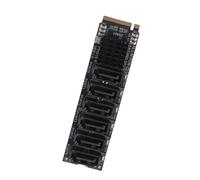 Goshyda Scheda Adattatore da M.2 a Scheda di Espansione ASM1166 PCIE a Ad Alta velocità da 6 Gbps con Indicatore Intelligente per 5 Dispositivi, Plug and Play con Dissipatore di Calore in Alluminio