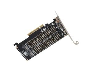 Goshyda Scheda Adattatore, Dual M.2 NVMe SSD a M Key Disco Rigido 2 X 32 Gbps Convertitore per Disco Rigido Adattatore Scheda di Espansione Adattatore con Lunga Durata per Computer(ph45)