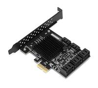 Goshyda Scheda PCI-E a SATA 3.0, Scheda di espansione dell'interfaccia SATA3.0 a 8 Porte con deflettore Semi-Alto e Disco del Driver, per 7/8 / XP / 10, per Ubuntu
