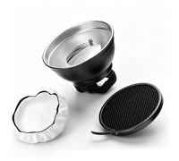 Goshyda Softbox Flash Quadrato da 15 Cm, con Griglia a Nido D'ape e Diffusore, Universale per Flash Hot Shoe Quadrato