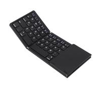Goshyda Tastiera Bluetooth Pieghevole con Touchpad, Tastiera Wireless Portatile da Viaggio, Ricaricabile di Tipo C, Supporta la Connessione di 3 Dispositivi, per Smartphone Tablet Laptop (BLACK)