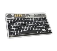 Goshyda Tastiera Bluetooth Trasparente con Display Digitale, Tastiera Multidispositivo Wireless Ricaricabile per PC, Tablet, Telefono, Computer, con Retroilluminazione Colorata, Supporto