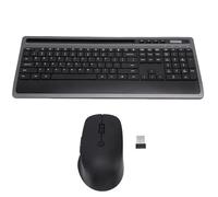 Goshyda Tastiera e Mouse Wireless Silenziose e Mouse, 2,4 GHz, 4 Tasti Multimediali e 1 Tasti di Scorrimento e 6 Mouse per Laptop, PC, Notebook con le Vittorie OS X