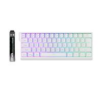 Goshyda Tastiera Meccanica Wireless Al 60%, Tastiera da Gioco Bluetooth Cablata USB 2.4G con Retroilluminazione RGB, 25 Tasti Anti-ghosting (WHITE)