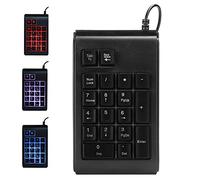 Goshyda Tastierino numerico cablato Tastierino numerico Portatile a 19 Tasti Tastiera retroilluminata Sensibilità Meccanica Tastierino numerico Nero Respirazione Tricolore per lapto(Nero)