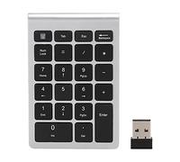 Goshyda Tastierino Numerico Wireless, 22 Tasti Tastiera Numerica Portatile USB 2.4G Bluetooth con Ricevitore, Tastiera per Contabilità Finanziaria per Laptop, PC, Notebook(Argento Nero)