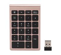 Goshyda Tastierino Numerico Wireless, 22 Tasti Tastiera Numerica Portatile USB 2.4G con Ricevitore, Tastiera per Contabilità Finanziaria per Laptop, PC, Notebook(Oro Rosa)