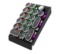 Goshyda Tastierino Numerico Wireless, Tastierino Numerico Meccanico a 19 Tasti con Retroilluminazione RGB, Copritasti Sostituibili a Caldo, Manopola Multifunzione, Bluetooth 2.4G USB C