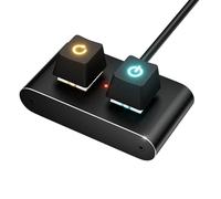 Goshyda Tasto di Alimentazione del PC Esterno con Illuminazione RGB, Interruttore Meccanico Desktop Tasto di Alimentazione, Cavo da 2 M, LED HDD di Ripristino Off Off, per Scheda Madre