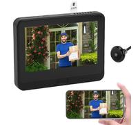 Goshyda Telecamera Spioncino, LCD a Colori 4,3" e Citofono Bidirezionale, Campanello per Porta Anteriore 1080P con Rilevamento Umano, Standby 30 Giorni, Cambio Voce per la Sicurezza