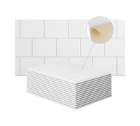 GOSIA Confezione da 15 pannelli acustici da 12 x 8 x 4 pollici, pannello fonoassorbente autoadesivo per studi di registrazione bianco