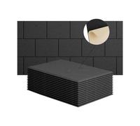 GOSIA Confezione da 15 pannelli acustici da 12 x 8 x 4 pollici, pannello fonoassorbente autoadesivo per studi di registrazione nero
