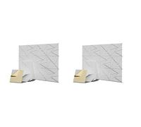 GOSIA Confezione da 24 pannelli acustici con adesivi, 30,5 x 30,5 x 1,1 cm, pannelli acustici ad alta densità, colore: bianco