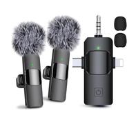 GOSIA Microfoni 3 in 1, Android, fotocamera, USB-C, mini microfono con riduzione del rumore