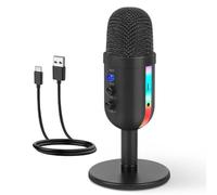 GOSIA Microfono RGB per la registrazione del computer PC Microfono a condensatore USB Podcaster Essere Influencer Giocatori Studio Mic