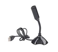 GOSIA Microfono USB per computer portatile, ad alta sensibilità, microfono vocale, mini studio vocale, supporto per conferenza, per PC, nero
