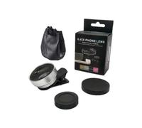 GOSIA Obiettivo fotocamera per telefono, 0,45 x ultra grandangolo + obiettivo macro, obiettivo fotocamera universale da agganciare, per la maggior parte degli smartphone, colore argento