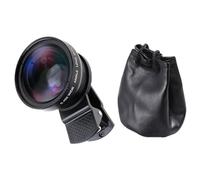 GOSIA Obiettivo ultra grandangolare 0,45X per fotocamera del telefono + obiettivo macro 12,5X universale con clip per la maggior parte degli smartphone, nero