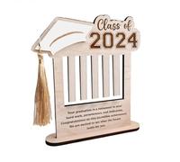 GOSIA Portafoglio in legno per laurea 2024, regalo per la stagione della laurea, portafoglio in legno bianco