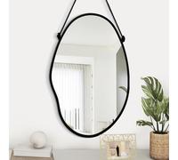 Gosider Specchio da parete asimmetrico, cornice nera, moderno e unico, decorativo, artistico, da appendere, per camera da letto, bagno, soggiorno, ingresso, corridoio