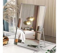 Gosider Specchio da tavolo rettangolare per il trucco da un lato, girevole a 90°, 30 x 22 cm, ad alta definizione, per comò, soggiorno, camera da letto, ufficio, grande