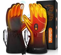 GoSkala Guanti Riscaldati Ricaricabili, Batterie 7,4V 3000mAh x2, Impermeabili Antivento Touchscreen, Guanti Invernali per Moto, Sci e Ciclismo, XL