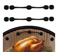 Gosknor 2 Set Fibbie Magnetiche in Silicone per Air Fryer, Chiusura Sicura Rivestimenti Monouso Resistente Calore Porta Clip Magnetici per Accessori Air Fryer (Nero)