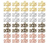 Gosknor 200pz Ciondoli per l'Anno 2025, 1,3x0,8 cm in Lega di Zinco Ciondoli Mini 2025 Ciondoli con Nappe per Regali di Capodanno Fai Da Te Artigianato Creazione Gioielli