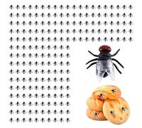 Gosknor 200pz Mini Mosche di Plastica, Realistiche Mosche Finte Piccole Giocattoli di Mosche Simulate Giocattoli per Fare Scherzi per Feste Scherzi Halloween per Ingannare Le Persone
