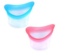 Gosknor 2pz Coppino Lavaggio Oculare, Riutilizzabile Coppino Bagno Oculare Silicone per Risciacquo Rapido & Sollievo Kit di Risciacquo Portatile per Pulire Polvere Trucco Casa Viaggi (Blu, Rosa)