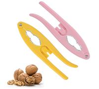 Gosknor 2pz Utensili Schiaccianoci, Lega Zinco Schiaccianoci Tutte Noci e i Crostacei Multiuso Noci Pecan/Castagne con Impugnatura Ergonomica per Nocciole Mandorle Granchi Aragoste (Giallo, Rosa)