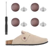 Gosknor 4pz Rivetti di Ricambio per Boston Clogs Scarpe, Bottone di Ricambio per Cinturino Compatibile con Boston Footbed Clogs Scarpe con Cacciavite e Viti per Donna Uomo (Bronzo Rosso)