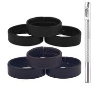 Gosknor 6pz Pelle Genuina Passante per Cintura, 3,1/3,2/3,3cm Pelle Bovina Belt Loop con Perforatore da 4mm Fermacinture Supporto Anello Fascia per Cinture/Cinturini Larghi 2,8-4cm