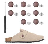 Gosknor 8pz Rivetti di Ricambio per Boston Clogs Scarpe, Facile Installare Bottone Ricambio per Cinturino Compatibile con Boston Footbed Clogs Scarpe con Viti Cacciavite per Uomo Donna (Bronzo Rosso)