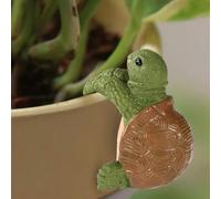 Gosknor Appendere Vaso per Piante a Forma di Tartaruga, Resina Tartaruga Rampicante Graziose Statuette di Tartaruga Appese Portavasi per Ornamenti Giardino Decorazioni Vasi (Verde Marrone)