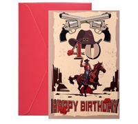 Gosknor Divertente Biglietto di Auguri per il 40° Compleanno per Uomo, Regalo di Buon Compleanno in Stile Cowboy Occidentale Biglietto Auguri per 40 Anni con Busta Regalo per Papà Marito Lui (40°)